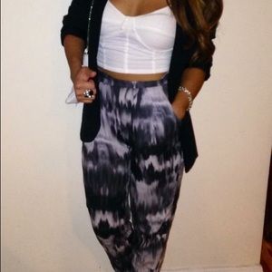 - Watercolor black grey white pants